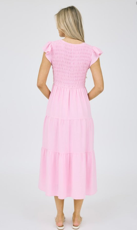 Flutter Sleeve Maxi Dress