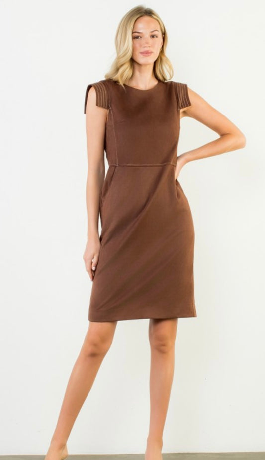 Sleeveless Suede Dress