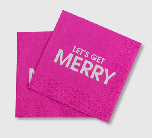 Lets Get Merry Cocktail Napkins
