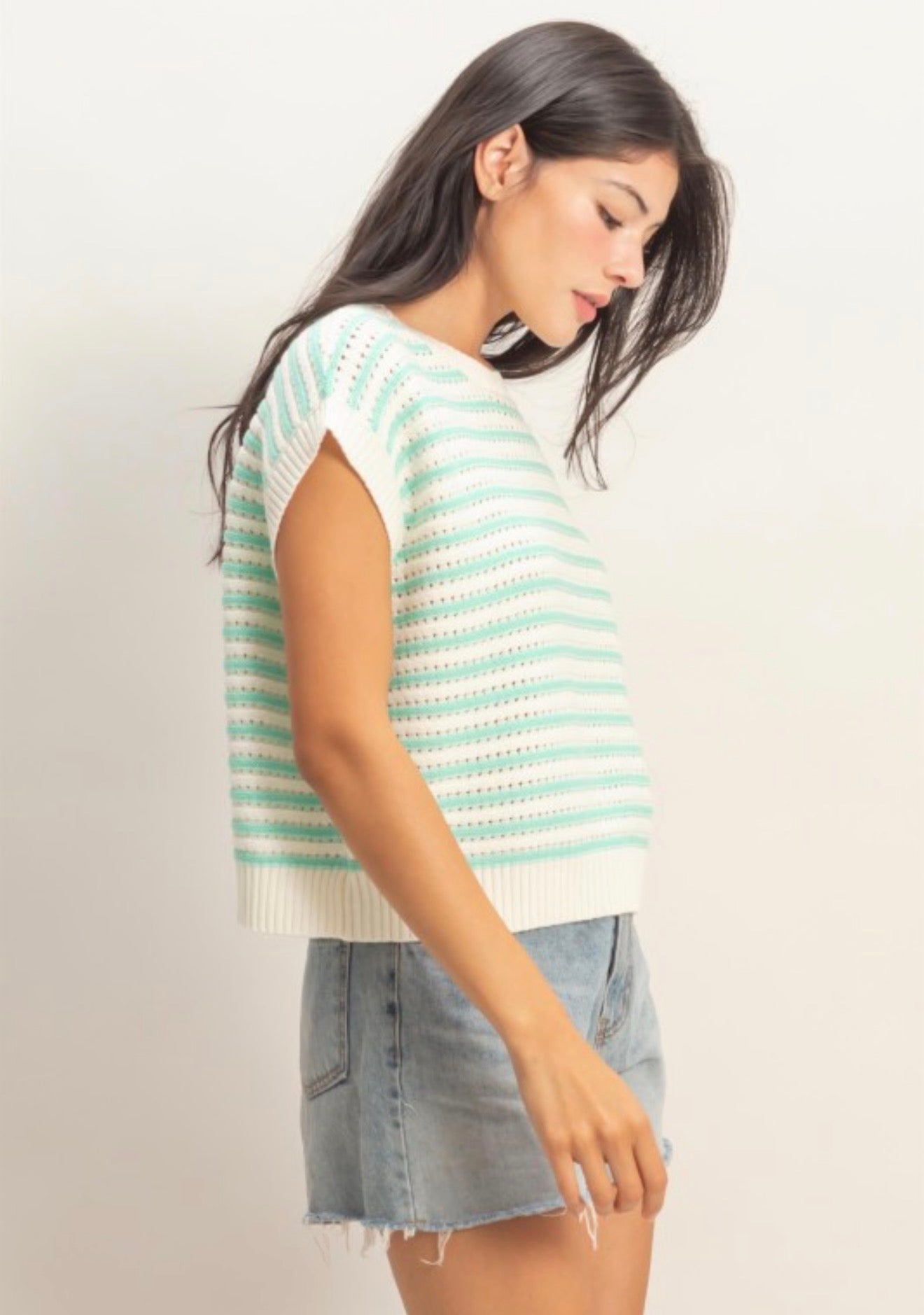 Short Sleeve Knit Sweater 2 Colors