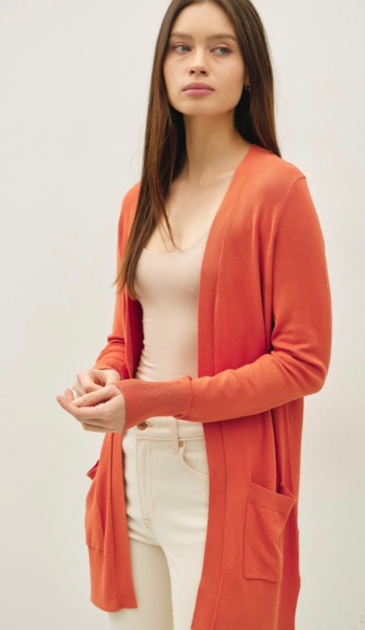 Open Front Essential Cardigan 2 Colors