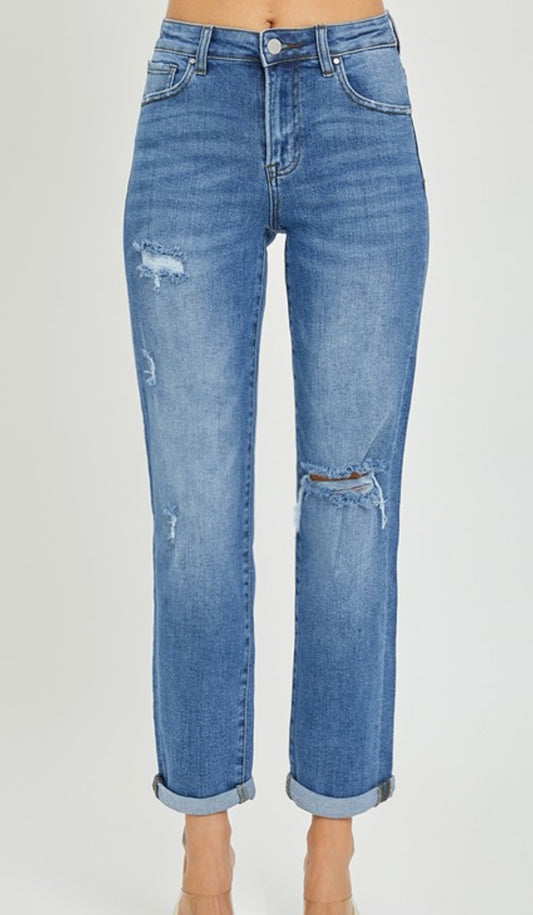 High Rise Slim Girlfriend Jeans