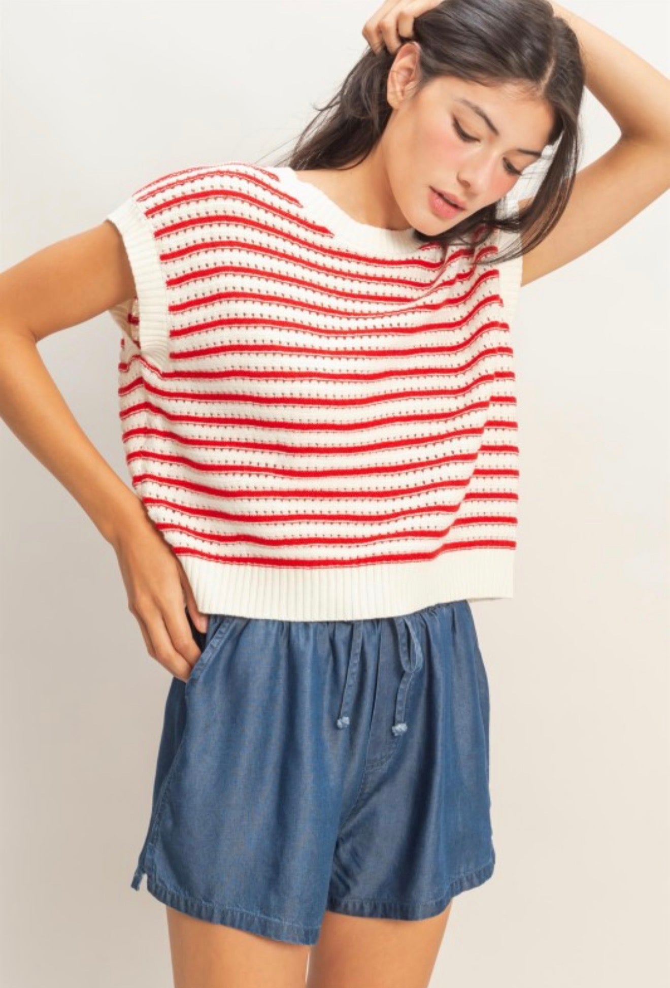 Short Sleeve Knit Sweater 2 Colors