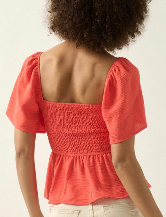 Square Neck Smock Blouse