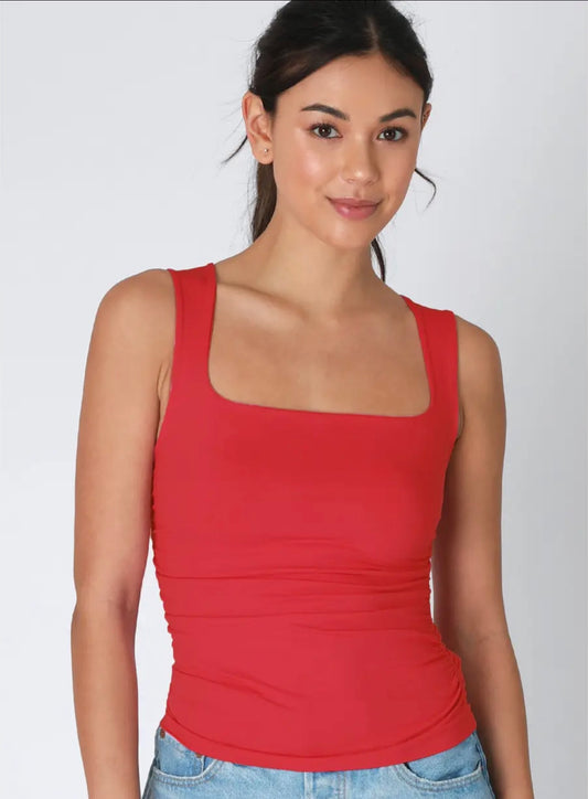 Square Shirred Tank
