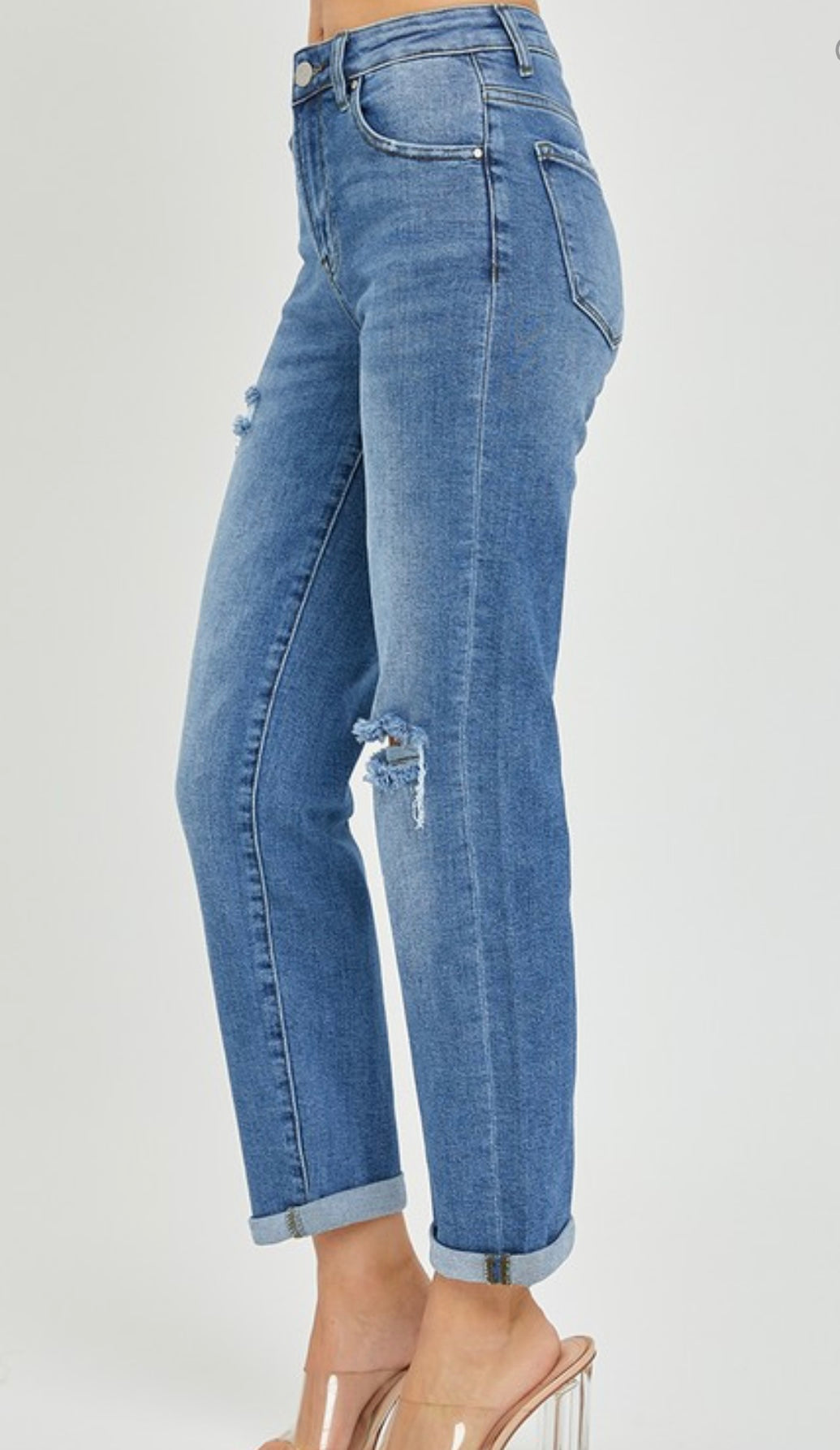 High Rise Slim Girlfriend Jeans