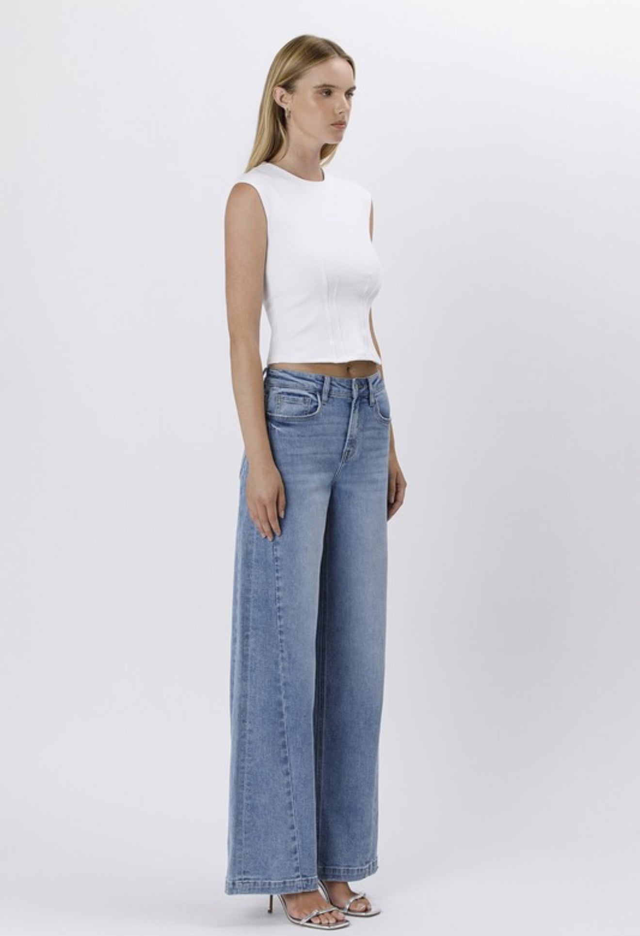 High Rise Seam Detail Jeans