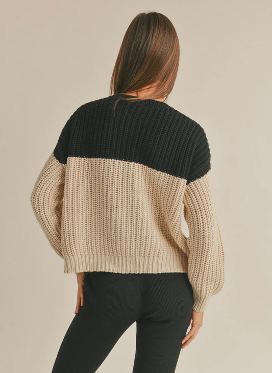 Black/Oatmeal Knit Sweater