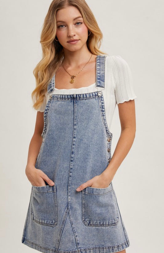 Overall Denim Dress