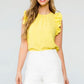 Yellow Ruffle Sleeve Top