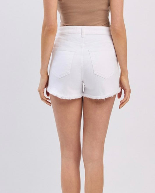 White Lulu Jean Shorts