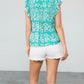 Teal Ruffle Sleeve Top