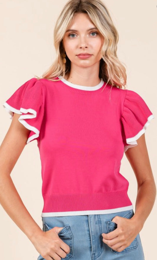 Hot Pink Contrast Top