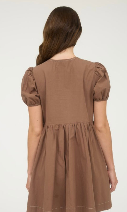 Front Tie Babydoll Dress