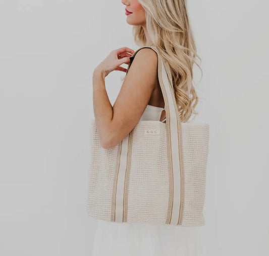 Ruby Raffia Tote Bag