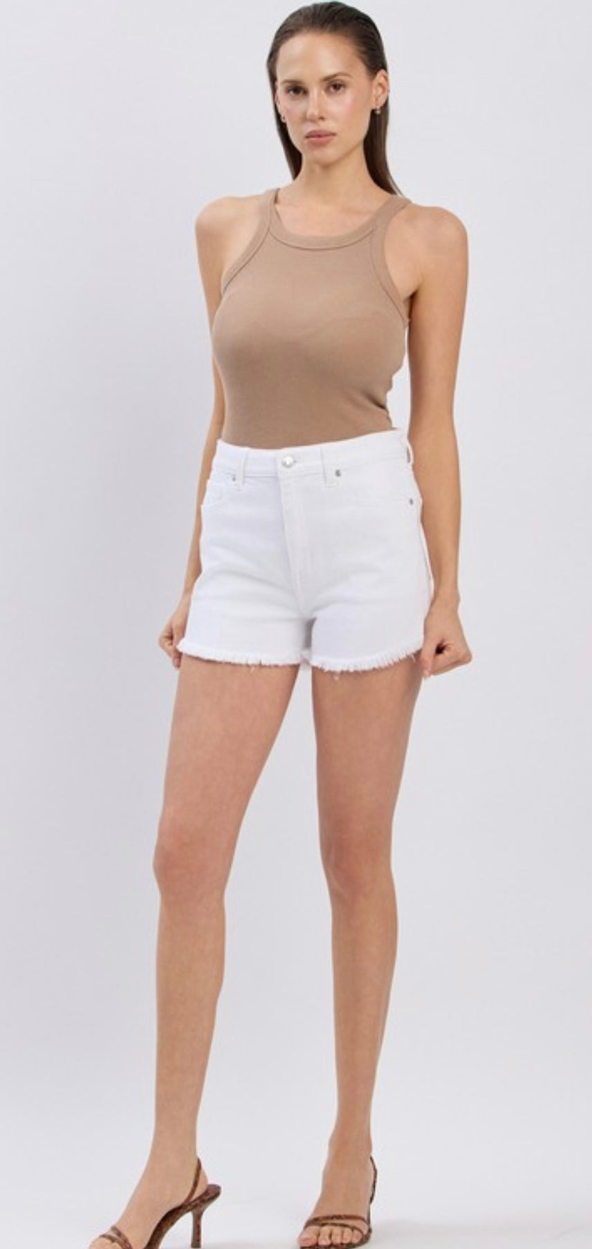 White Lulu Jean Shorts