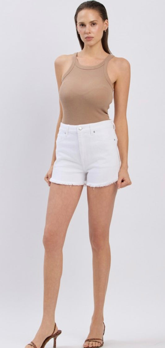 White Lulu Jean Shorts