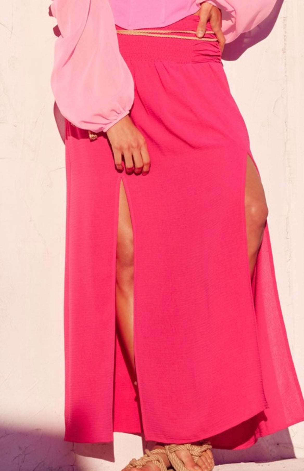 Smocked Waist Maxi Skirt 2 Colors