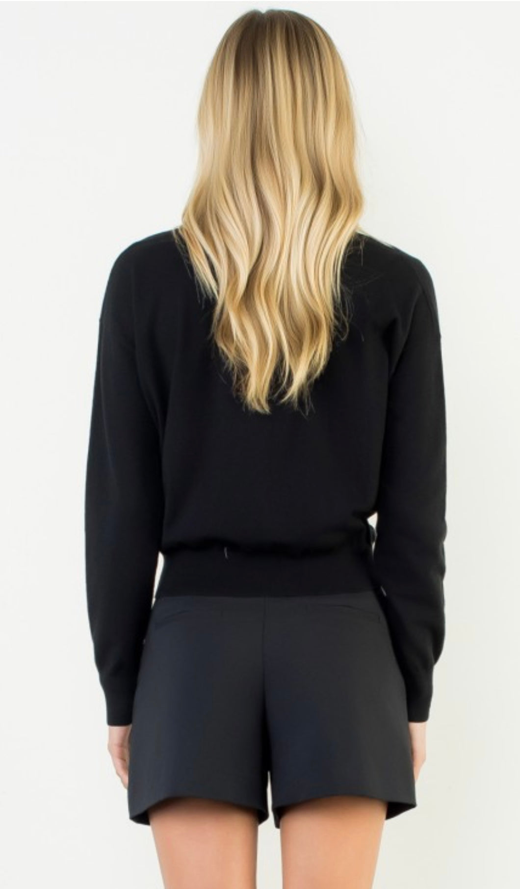 Black Cowl Neck Top
