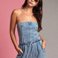 Hailey Tube Top Denim Romper