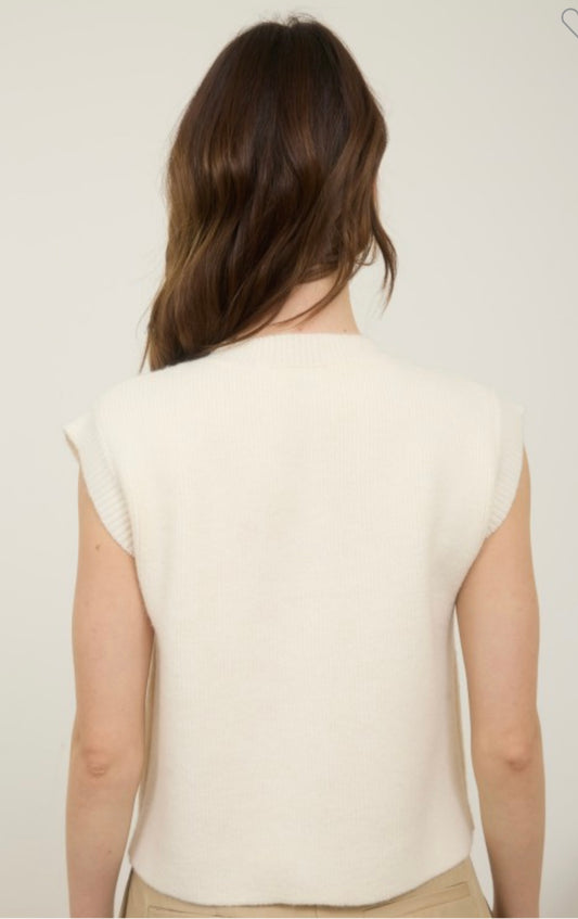 Cream Sleeveless Vest