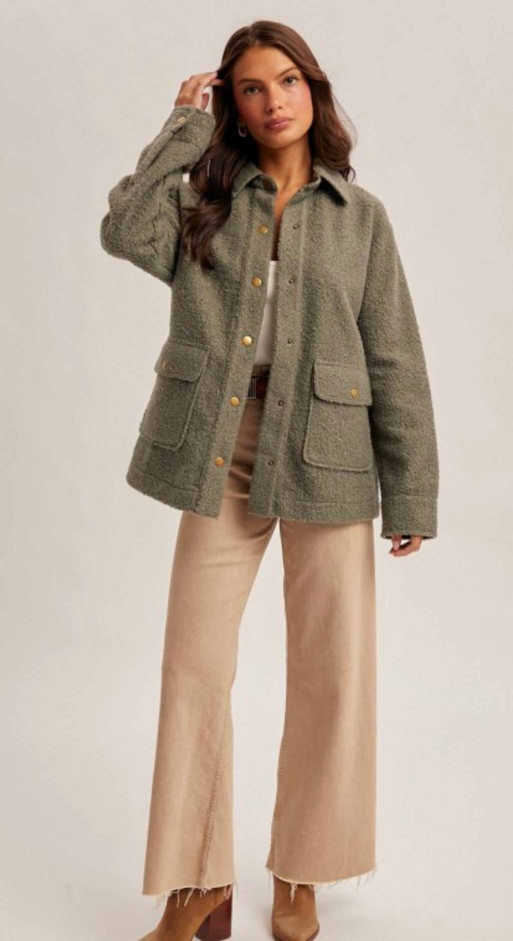 Snap Button Teddy Jacket
