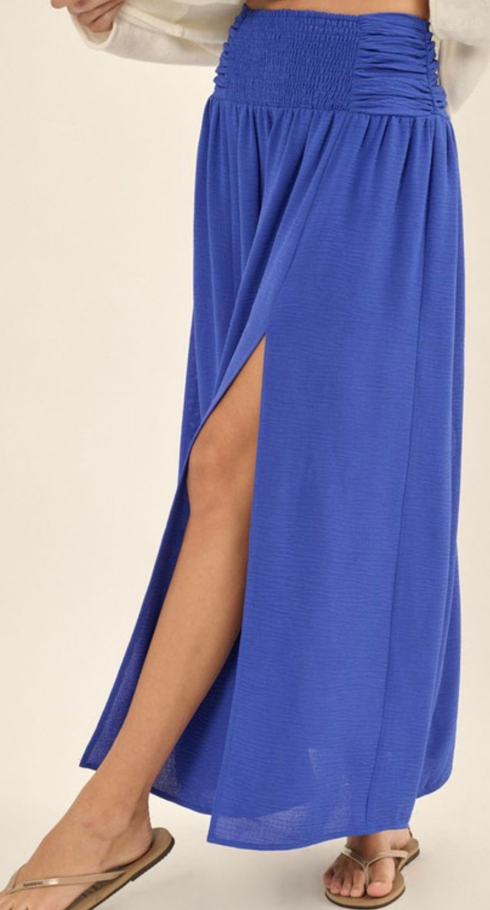 Smocked Waist Maxi Skirt 2 Colors
