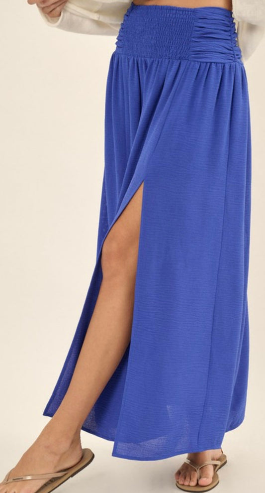 Smocked Waist Maxi Skirt 2 Colors