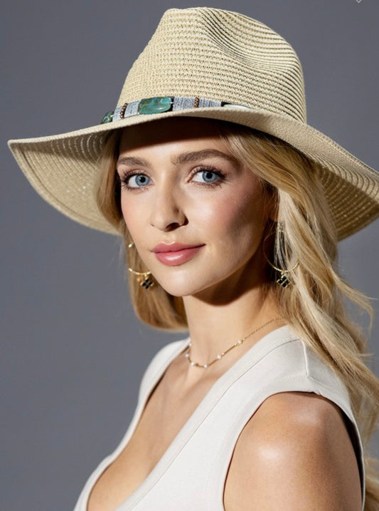 Turquoise Beaded Sun Hat
