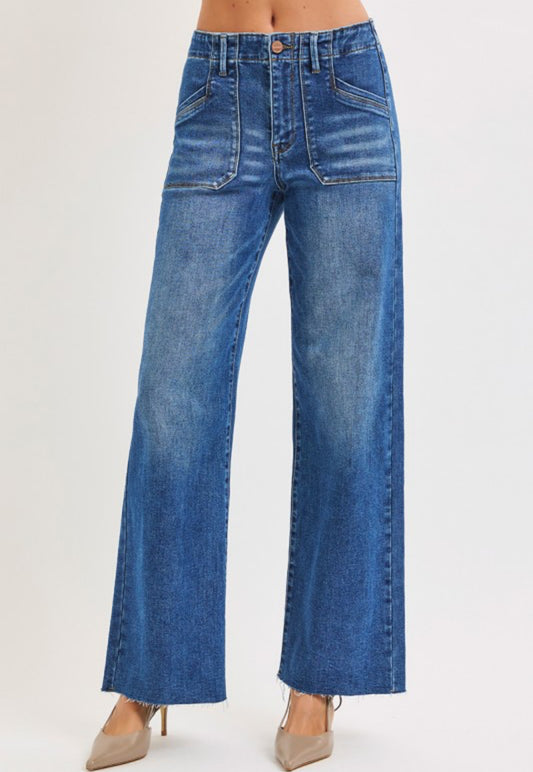Mid Rise Front Pocket Jeans