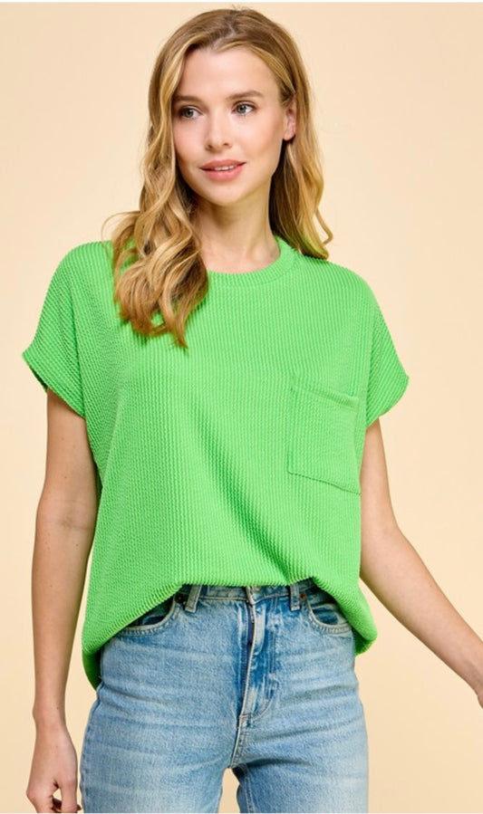 Ribbed Top With Pocket