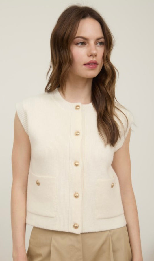 Cream Sleeveless Vest