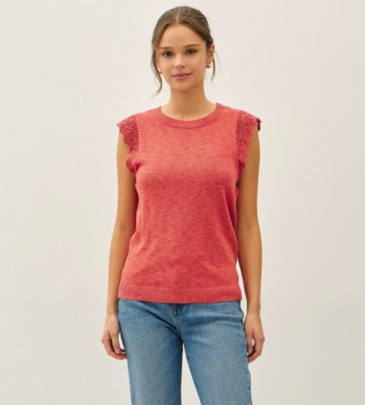 Crochet Cap Sleeve Top 2 colors