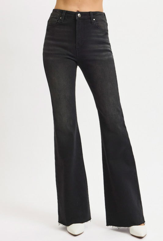 High Rise Flare Hem Jeans