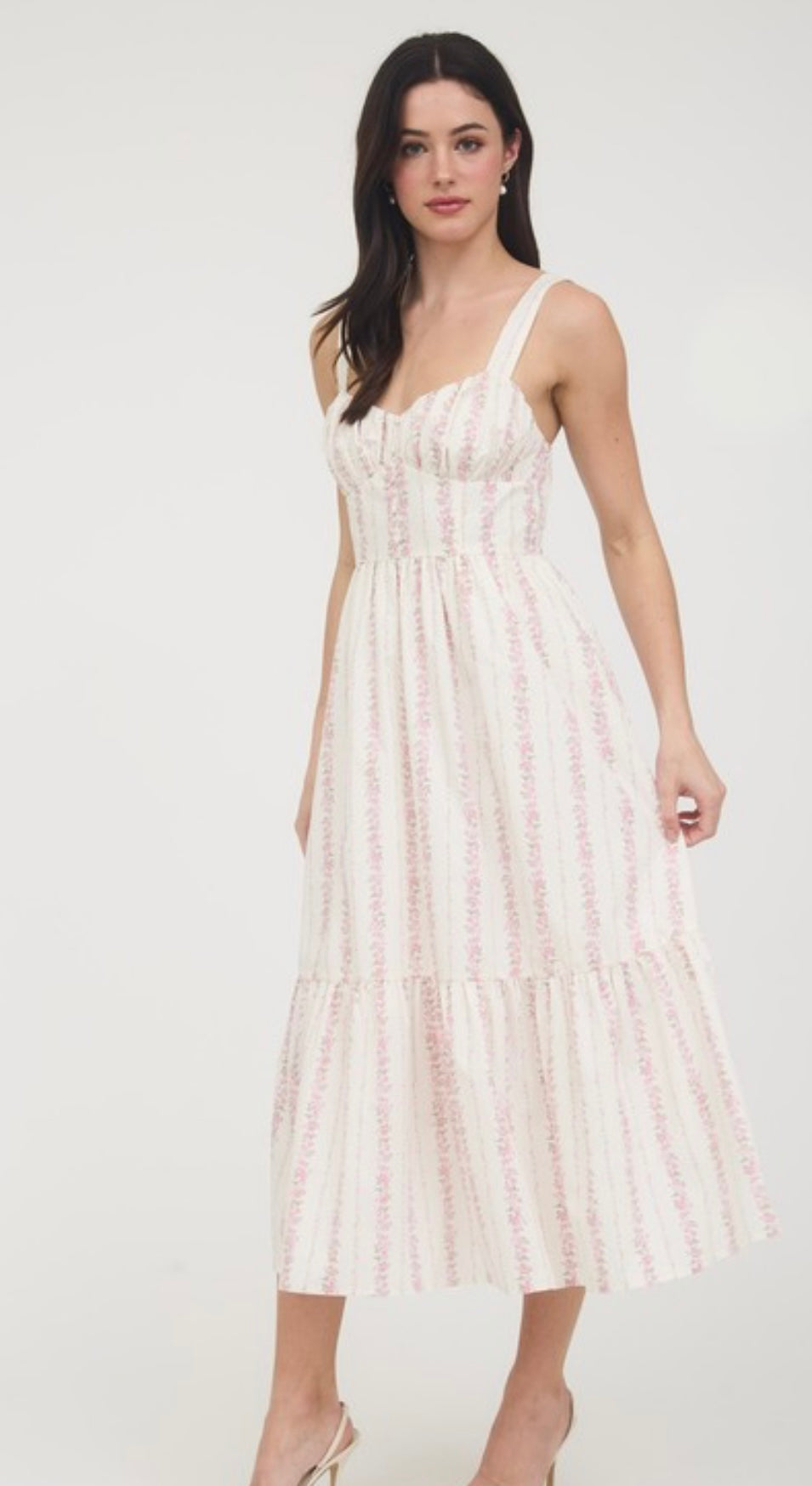 Floral Stripe Maxi Dress