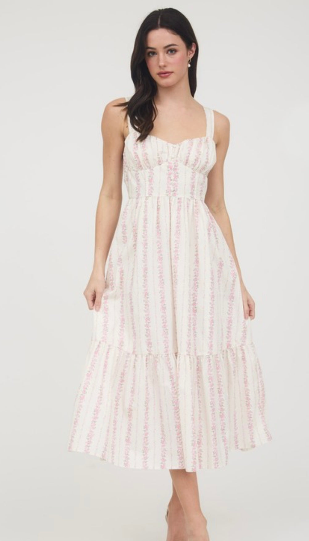 Floral Stripe Maxi Dress