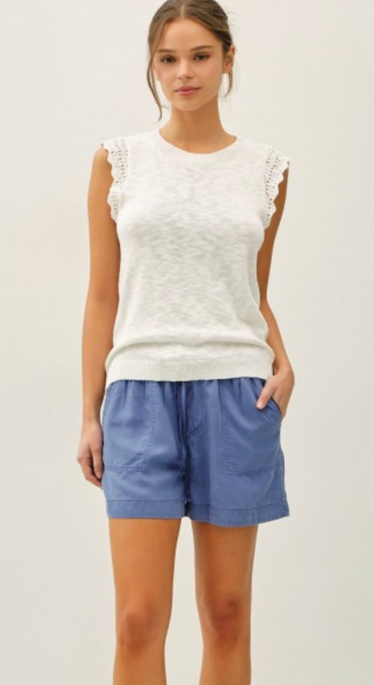 Crochet Cap Sleeve Top 2 colors