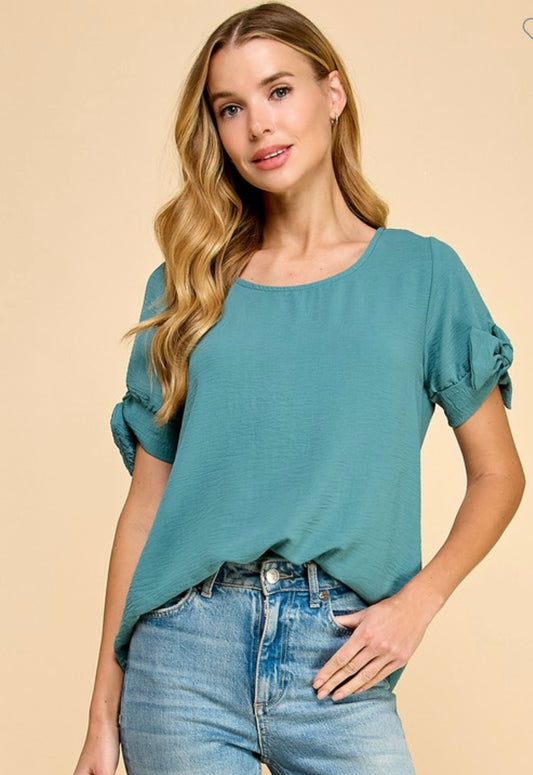 Knot Detailed Sleeve Top
