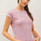 Ribbed Cap Sleeve T-Shirt 2 Colors