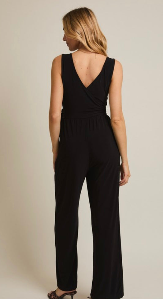 Sleeveless Tie Waist Jumpsuit