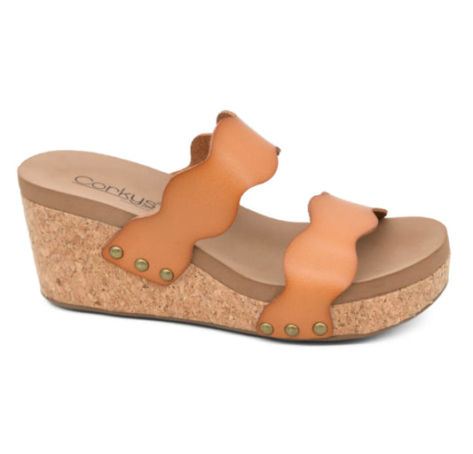 Obviously Cognac Wedge Sandal