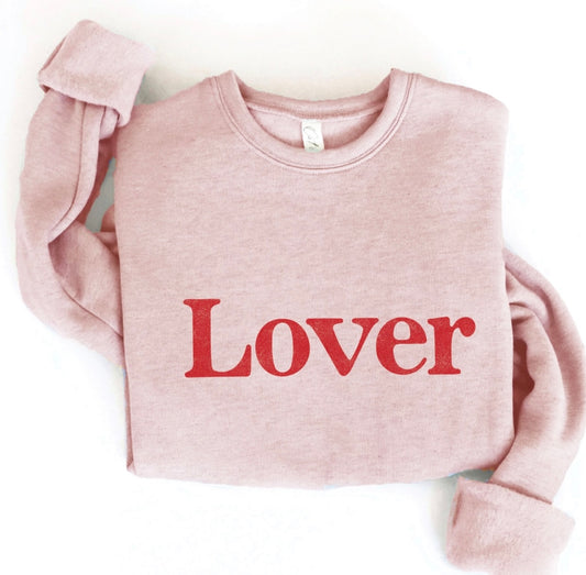Lover Graphic Sweatshirt- Pink