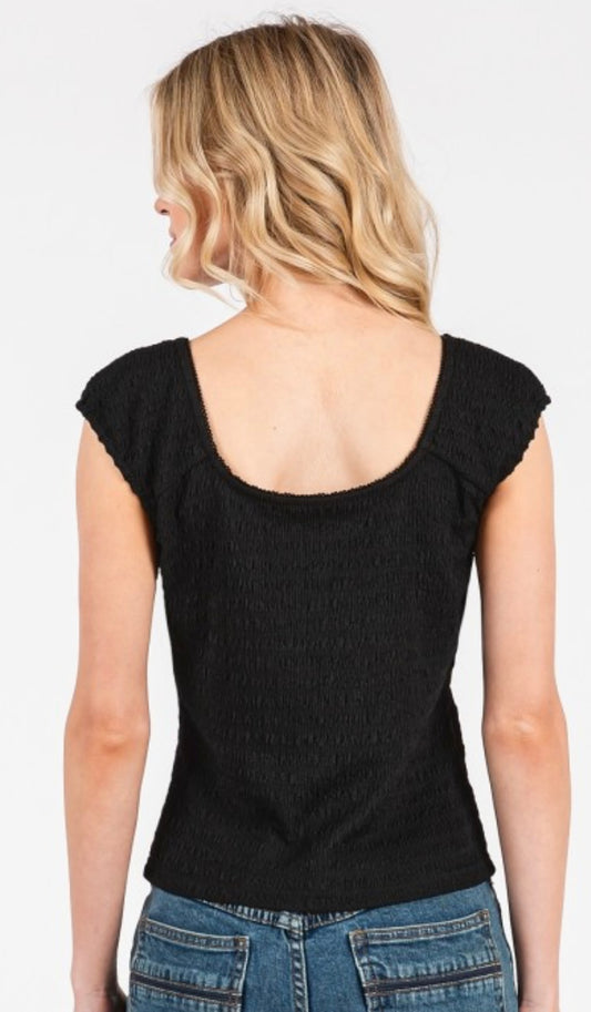 Scallop Edge Front Tie Top