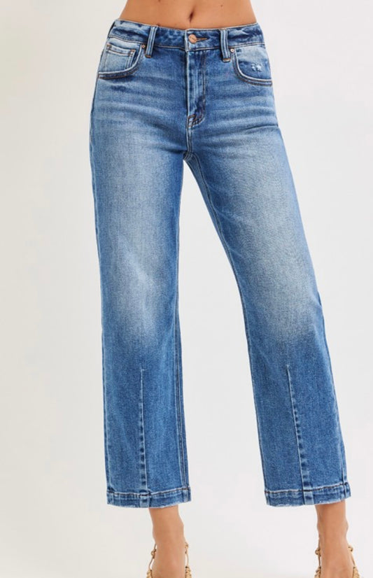 High Rise Crop Boyfriend Jeans