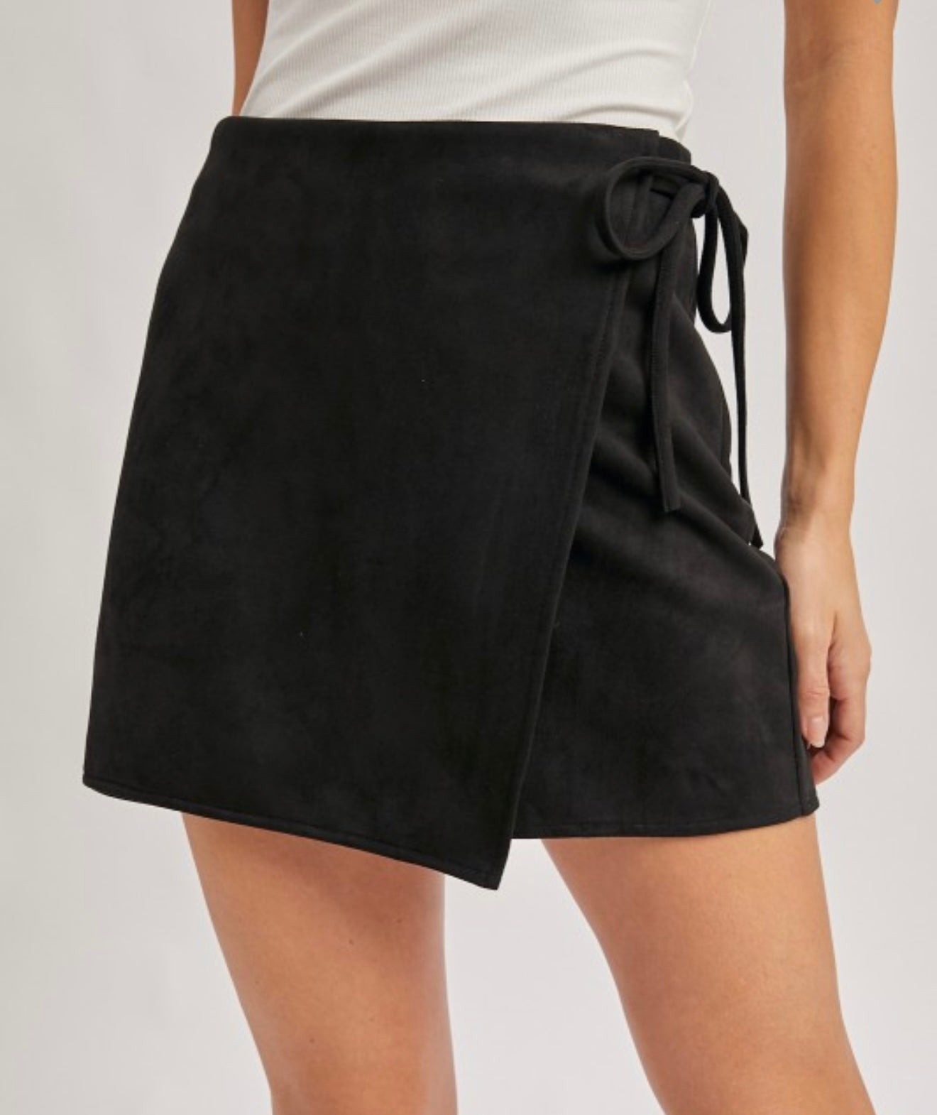 Suede Wrap Skort