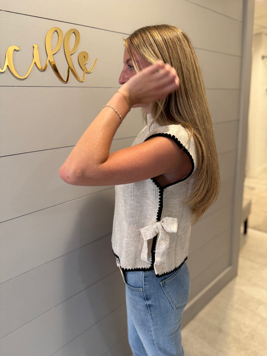 Mock Neck Side Tie Sweater