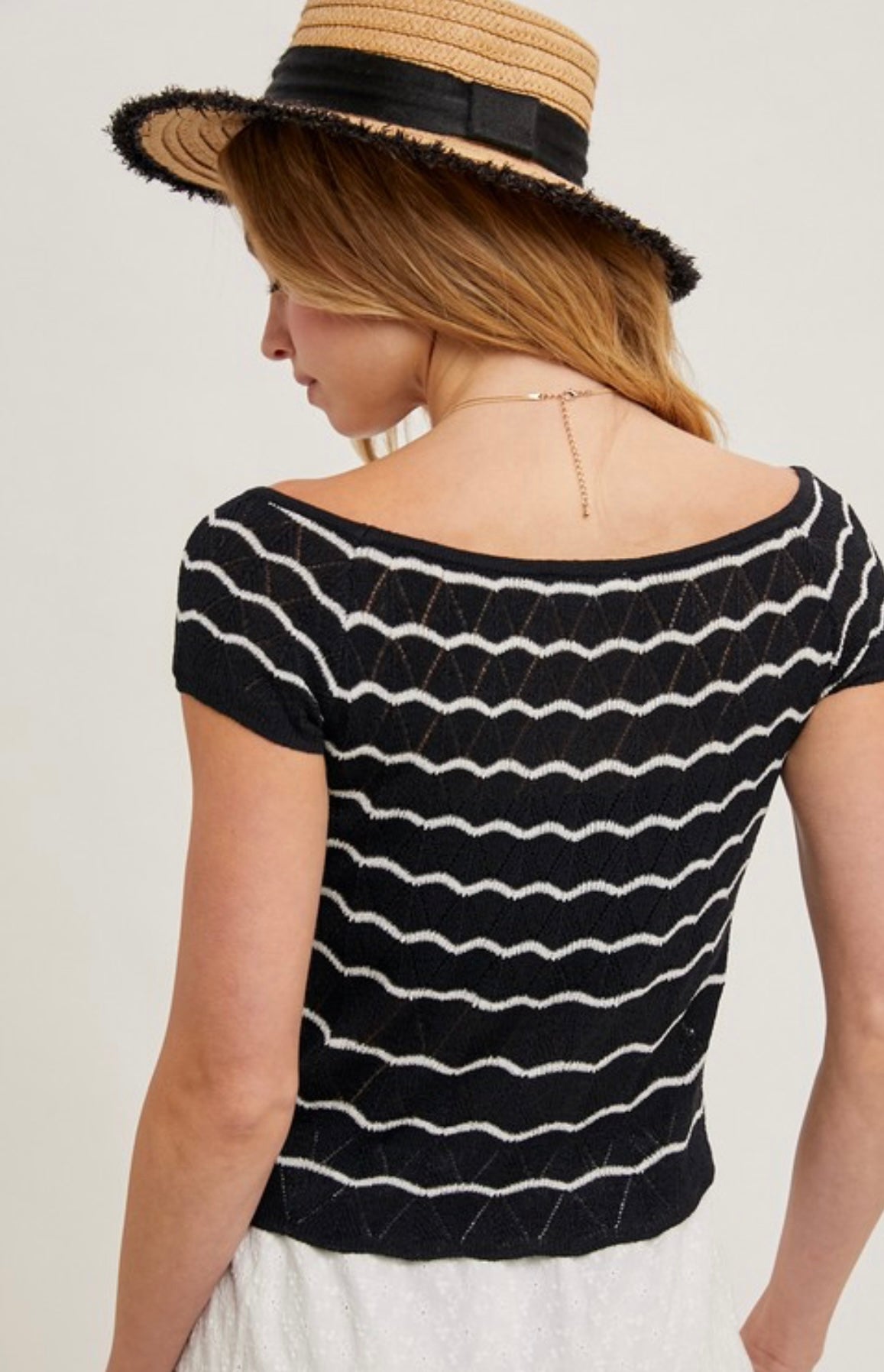 Striped Boat Neck Top