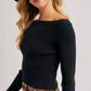 Off the shoulder ribbed top