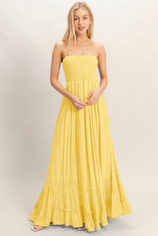 Smocked Halter Maxi Dress (2 Colors)