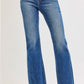 High Rise Raw Hem Flare